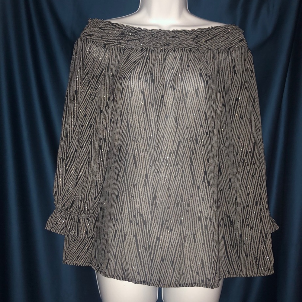 Sheer Off-Shoulder Blouse